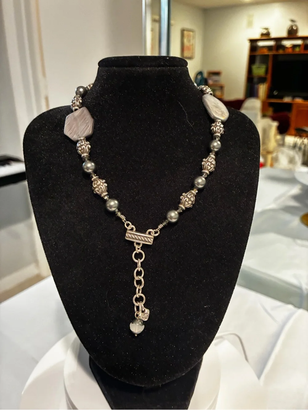 Brighton Neptune's Rings Grey Mother of Peral Convertible Necklace Lanyard